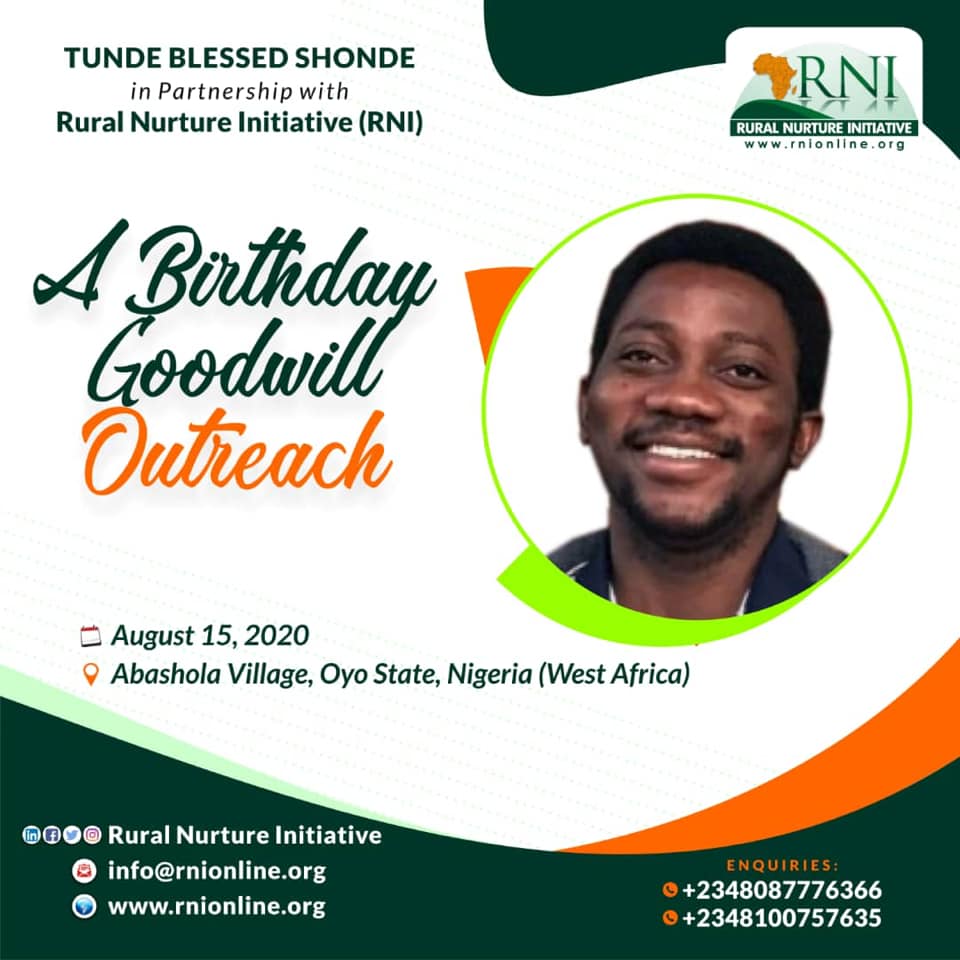 Tunde Blessed SHONDE’s Birthday Goodwill Outreach to Abashola Village, Oyo State, Nigeria (West Africa)
