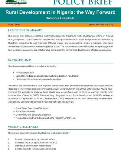 RNI POLICY BRIEF RNI POLICY BRIEF